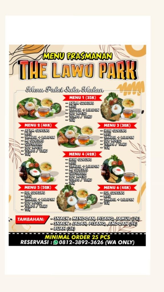 menu prasmanan the lawu park