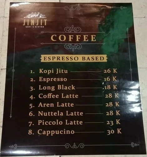 harga menu jinjit kopi medan