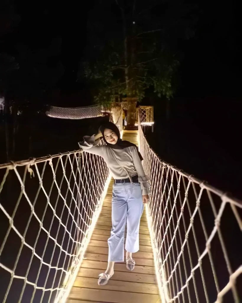 forest bridge saat malam hari