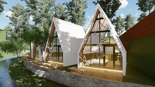 desain six luxury cabin and cafe