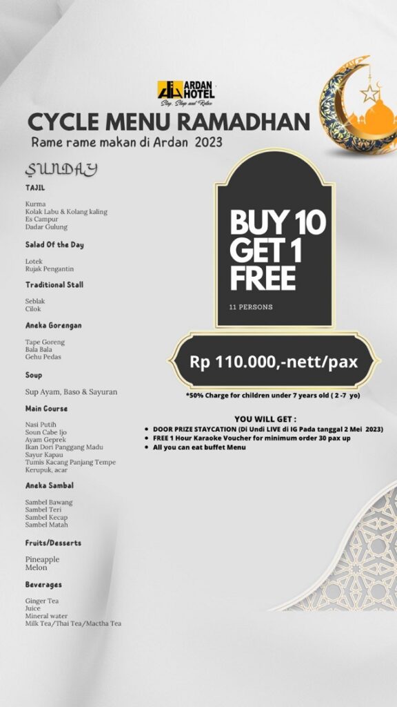 bukber all you can eat ardan hotel