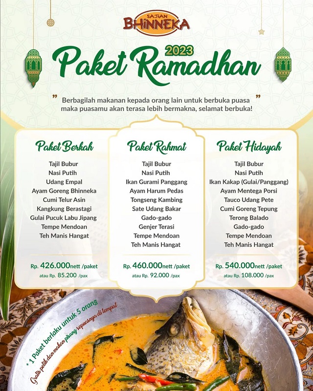 paket bukber sajian bhineka medan